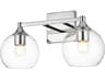 Foster 2-Light Chrome Glass Vanity Light