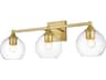 Foster 3-Light Brass Glass Vanity Light