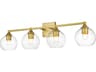Foster 4-Light Brass Glass Vanity Light