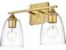 Harris 2-Light Brass Glass Vanity Light