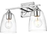 Harris 2-Light Chrome Glass Vanity Light
