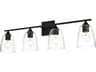 Harris 4-Light Black Glass Vanity Light