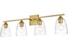 Harris 4-Light Brass Glass Vanity Light