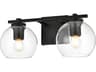 Juelz 2-Light Black Glass Vanity Light