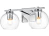 Juelz 2-Light Chrome Glass Vanity Light