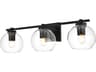 Juelz 3-Light Black Glass Vanity Light