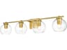 Juelz 4-Light Brass Glass Vanity Light