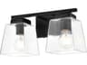 Merrick 2-Light Black Glass Vanity Light
