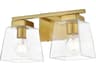 Merrick 2-Light Brass Glass Vanity Light