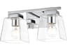 Merrick 2-Light Chrome Glass Vanity Light