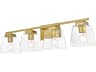 Merrick 4-Light Brass Glass Vanity Light