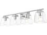 Merrick 4-Light Chrome Clear Glass Vanity Light