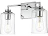Ronnie 2-Light Chrome Glass Vanity Light