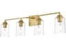 Ronnie 4-Light Brass Glass Vanity Light