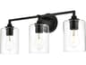 Mayson 3-Light Black Glass Vanity Light