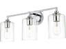 Mayson 3-Light Chrome Glass Vanity Light
