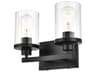 Saanvi 2-Light Black Glass Vanity Light