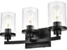 Saanvi 3-Light Black Clear Glass Vanity Light
