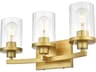 Saanvi 3-Light Brass Glass Vanity Light