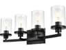 Saanvi 4-Light Black Glass Vanity Light