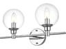Jaelynn 2-Light Chrome Glass Vanity Light