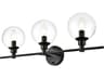 Jaelynn 3-Light Black Glass Vanity Light
