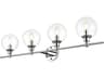 Jaelynn 4-Light Chrome Glass Vanity Light