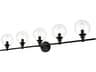Jaelynn 5-Light Black Glass Vanity Light