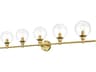 Jaelynn 5-Light Brass Glass Vanity Light