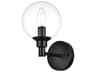 Jaelynn 1-Light Black Glass Wall Sconce