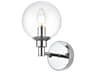 Jaelynn 1-Light Chrome Glass Wall Sconce