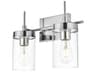 Benny 2-Light Chrome Glass Vanity Light
