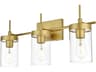 Benny 3-Light Brass Glass Vanity Light