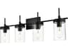Benny 4-Light Black Glass Vanity Light