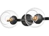 Rogelio 2-Light Black Glass Vanity Light