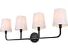 Colson 4-Light Black Glass Vanity Light