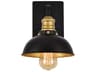 Anders 1-Light Black Brass Glass Wall Sconce