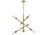 Axel 6-Light Brass Sputnik Pendant