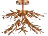 Priscilla 4-Light Gold Leaf Crystal Semi Flush Mount