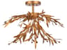 Priscilla 4-Light Gold Leaf Crystal Semi Flush Mount