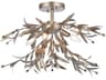 Priscilla 4-Light Silver Leaf Crystal Semi Flush Mount
