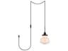 Lyle 1-Light Black And Frosted White Glass LED Mini Pendant