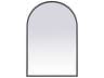 Ayra 24x36 Inch Arched Wall Mirror in Black