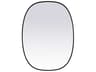 Brynn Oval Wall Mirror Modern Black Metal Frame