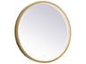 Pier Brass Round LED Wall Mirror