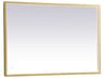 Pier Brass Rectangular LED Wall Mirror