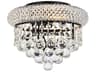 Primo 3-Light Black And Clear Crystal Round Flush Mount