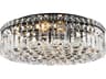 Maxime 6-Light Black And Clear Crystal Flush Mount