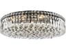 Maxime 9-Light Black And Clear Crystal Flush Mount