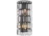 Maxime 2-Light Black And Clear Crystal Wall Sconce